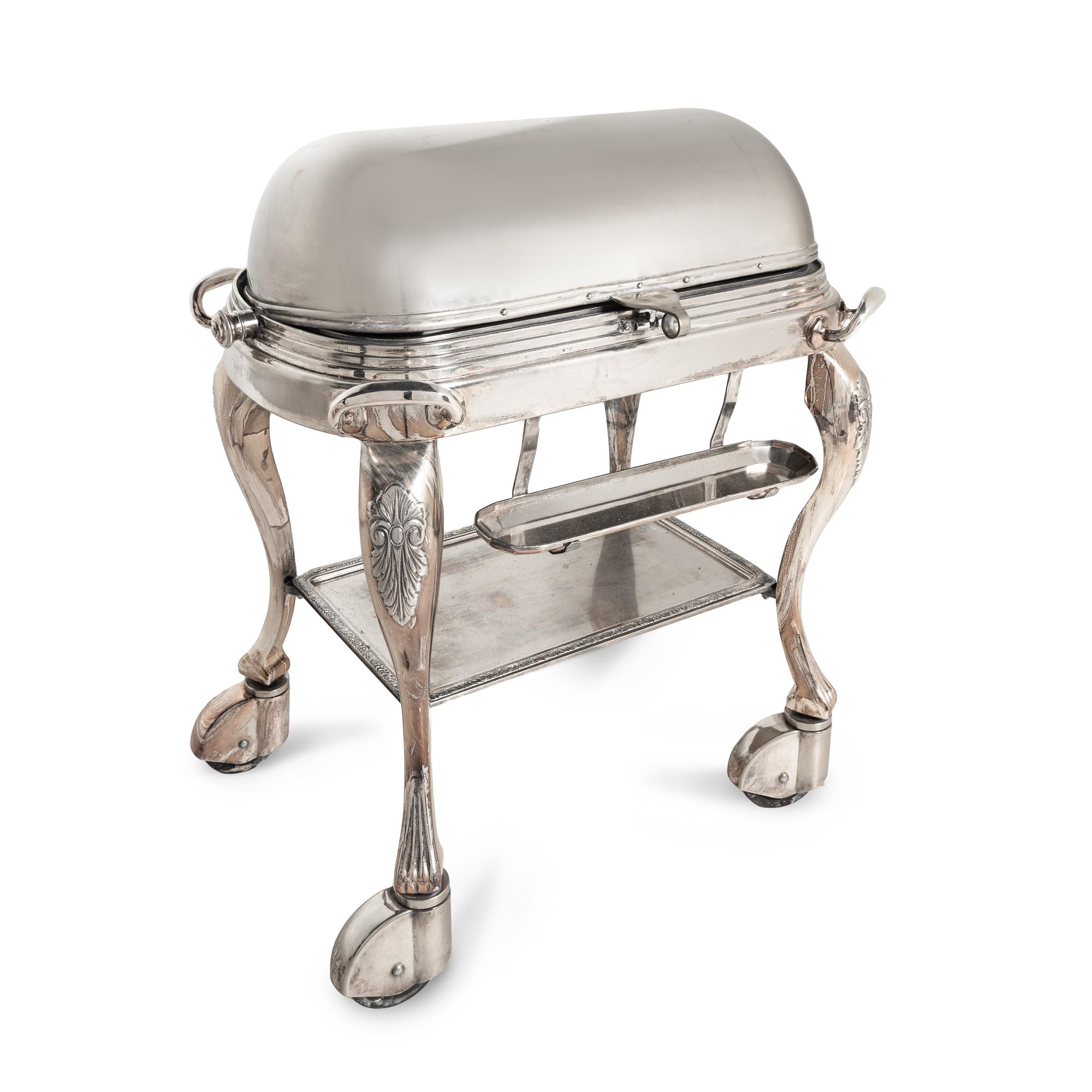 A Silver-Plate Roast Trolley