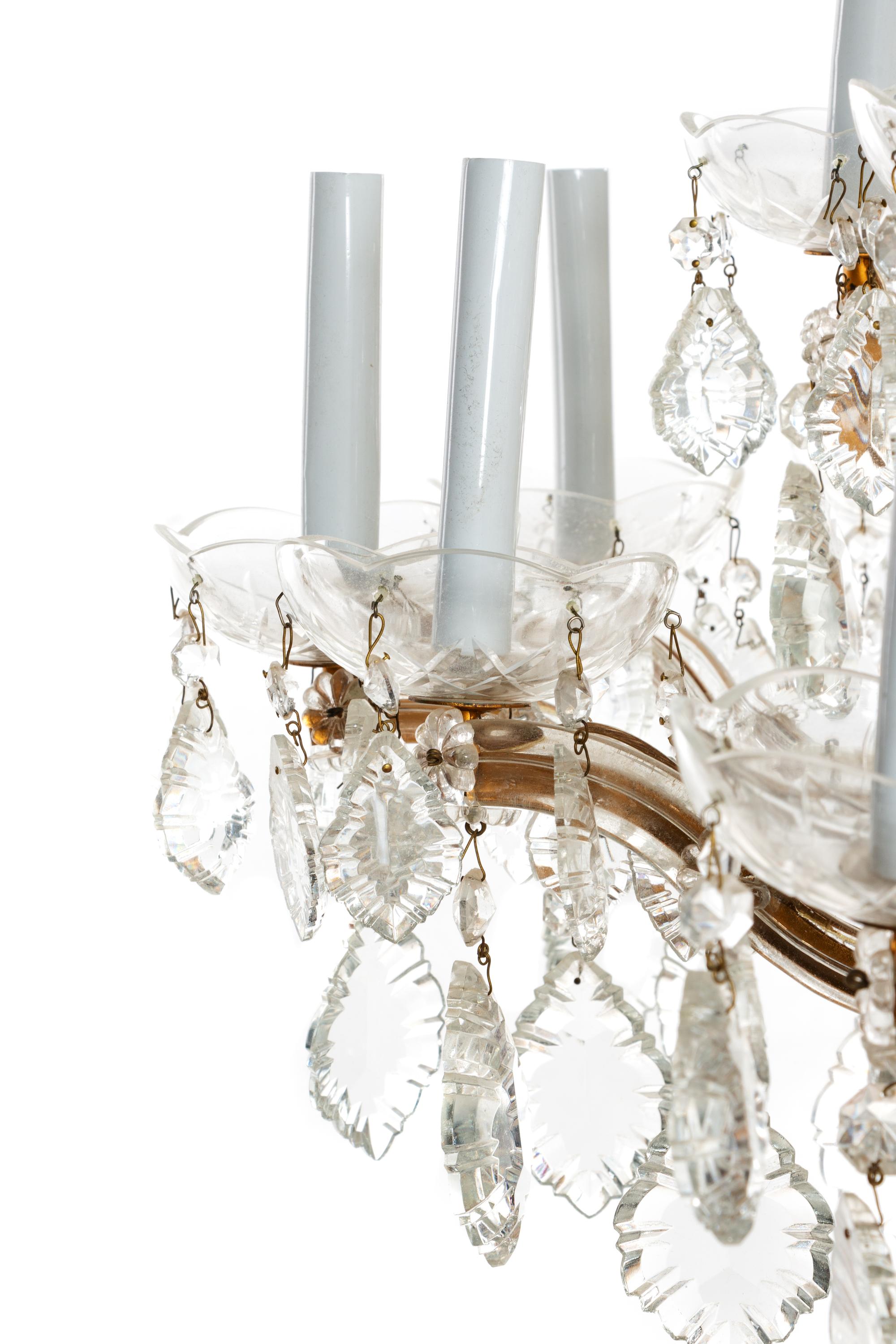 A Cased Glass Eight-Light Chandelier