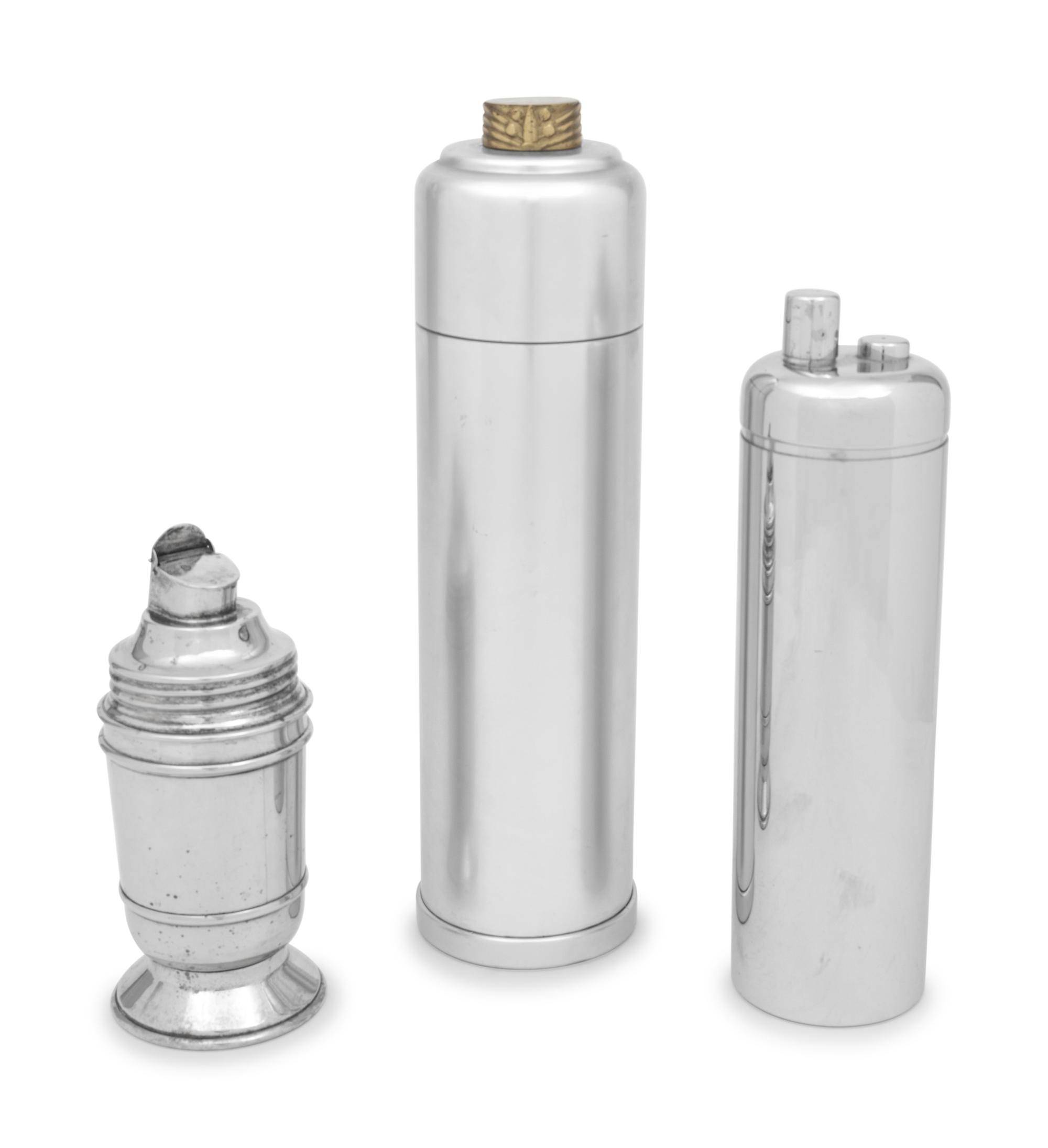 A Group of Three Cocktail Shakers