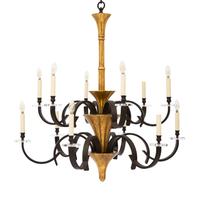 A Paul Ferrante Iron and Giltwood Chandelier