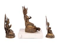 Three Sino-Tibetan and Nepalese Gilt Bronze Figures of Bodhisattva