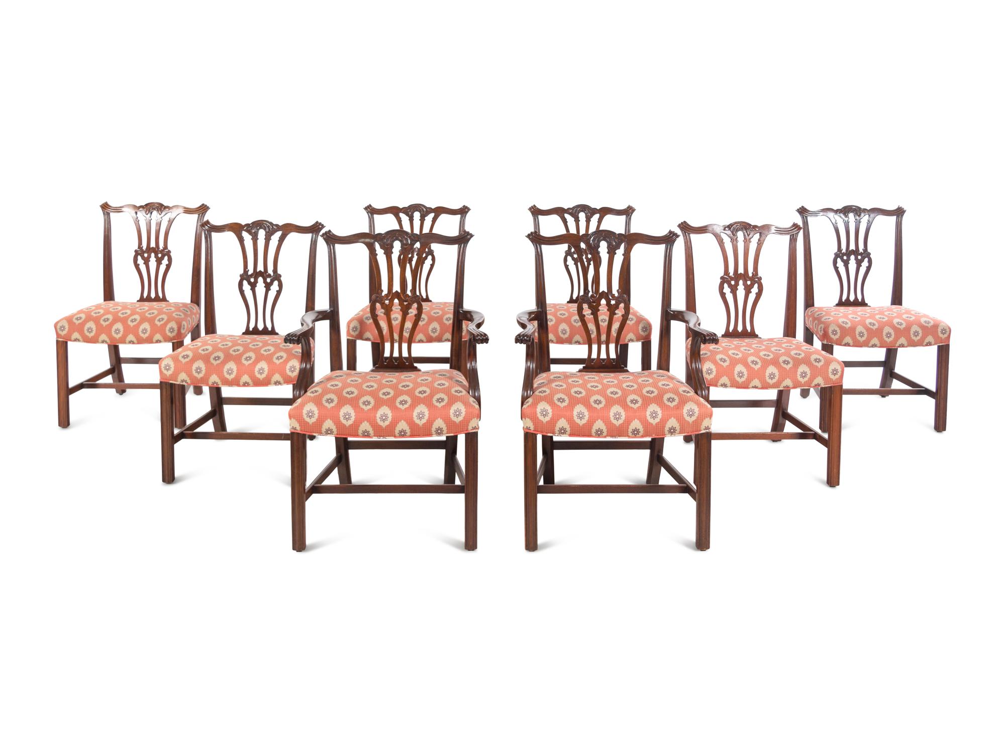 A Set of Eight George III Style Mahogany Dining Chairs