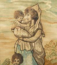 An English Needlework and Painted Silk Picture of Britannia