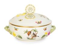 A Herend Porcelain Rothschild Bird Covered Tureen