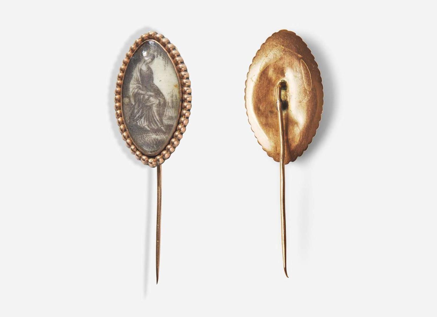 A collection of seven pieces of mourning jewelry, 18th and 19th century