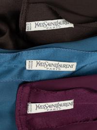 Three Yves Saint Laurent Haute Couture Silk Satin Blouses, 1979-81