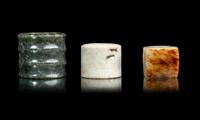 Three Chinese Jade and Jadeite Archer's Rings