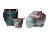 Four Jugtown Pottery Chinese Vases