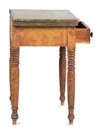 A Late Federal Grain Painted, Sponge and Smoke-Decorated Pine Game Table