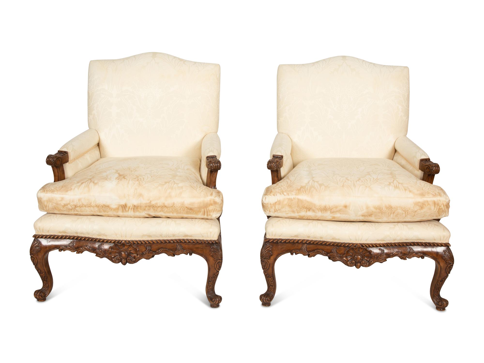 A Pair of Regence Style Bergères