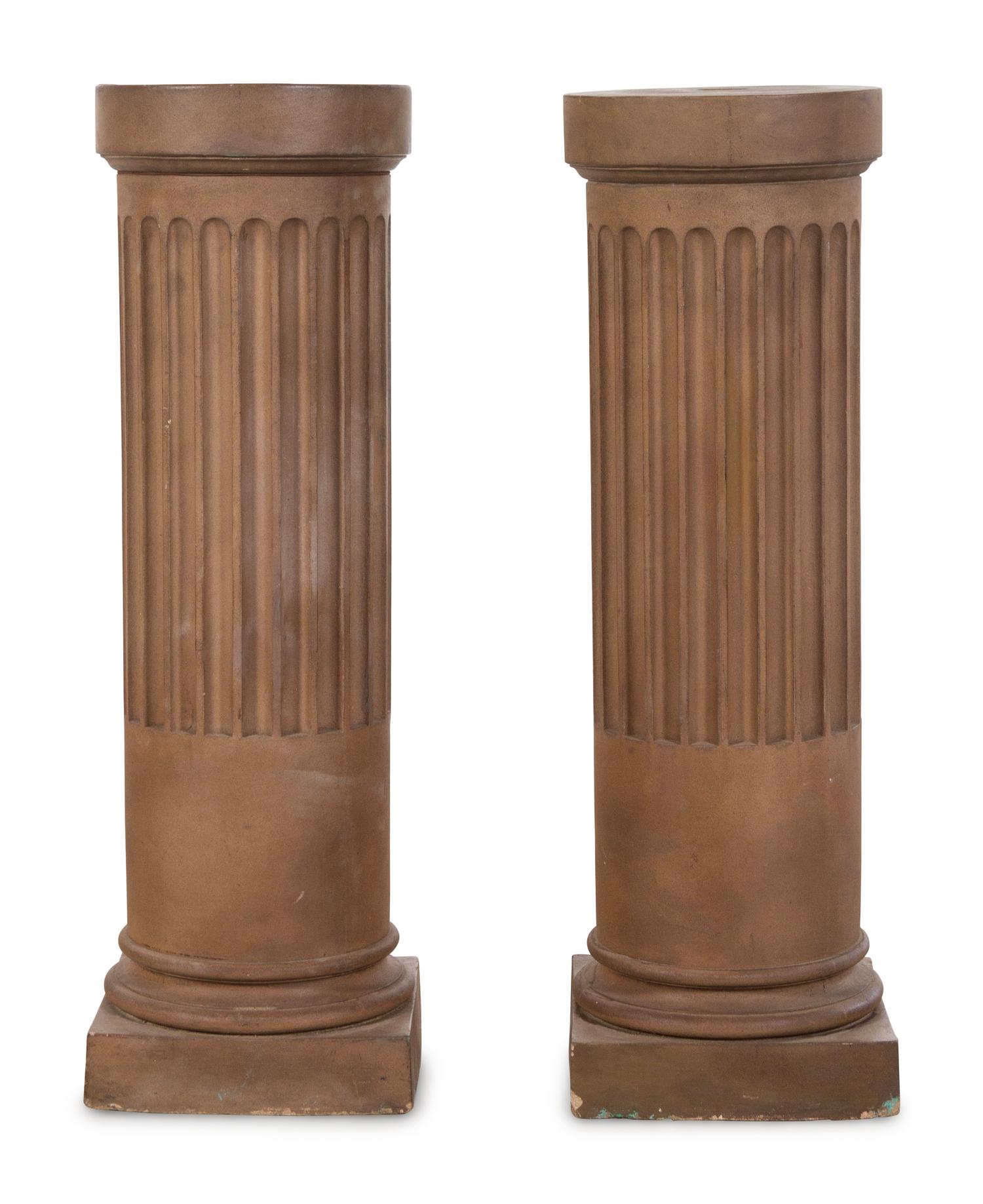 A Pair of Composition Pedestals Attributed to Rookwood