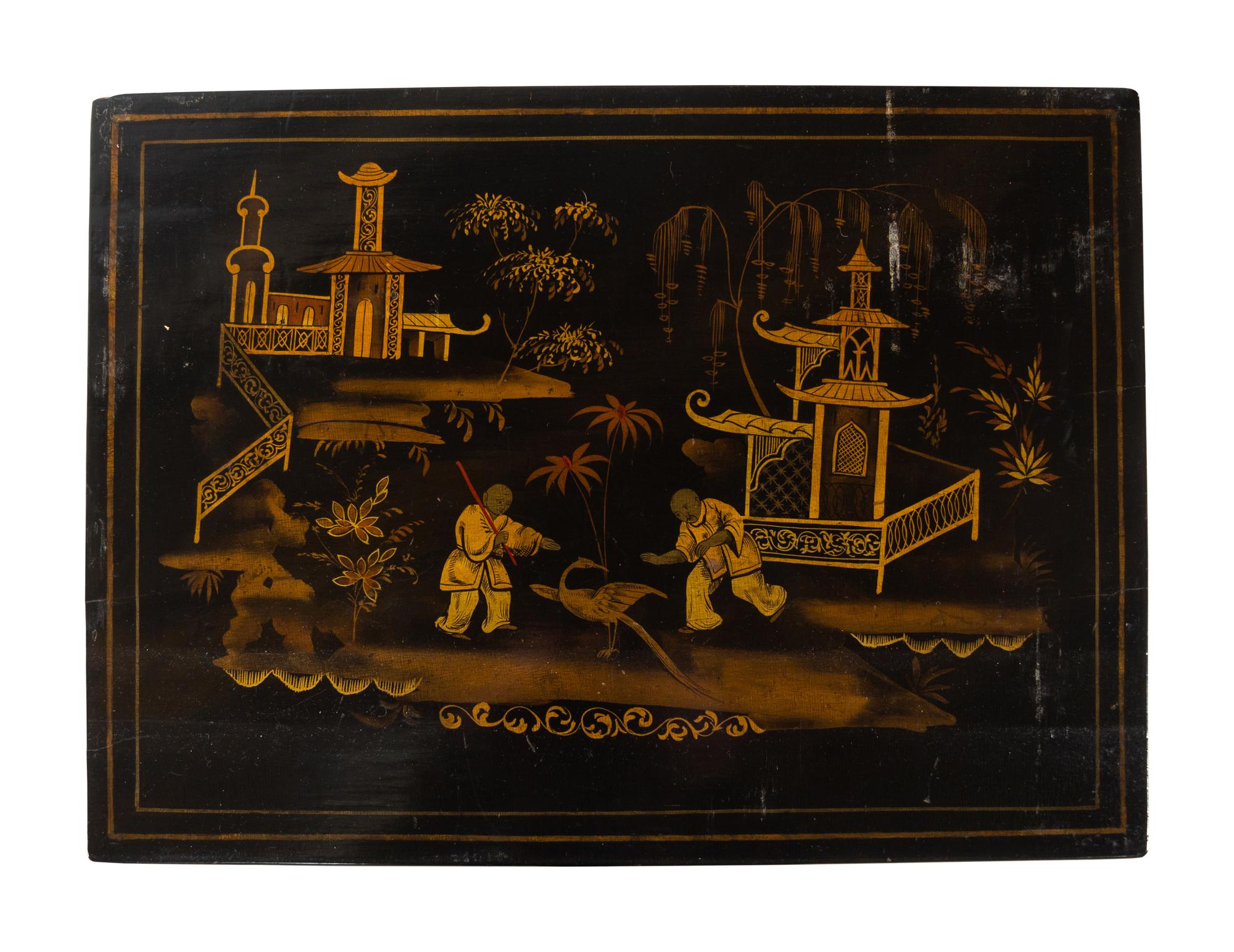 A Set of Regency Black Japanned Nesting Tables