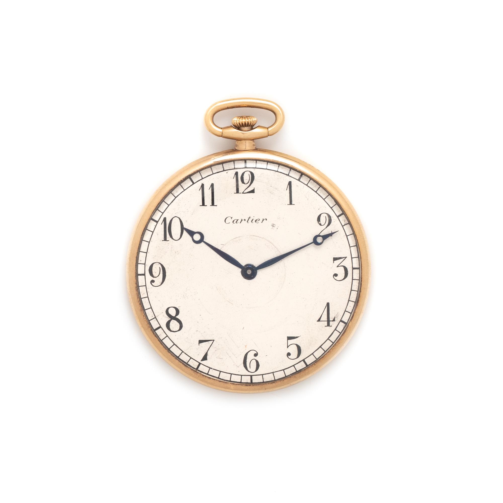 CARTIER, 18K YELLOW GOLD POCKET WATCH