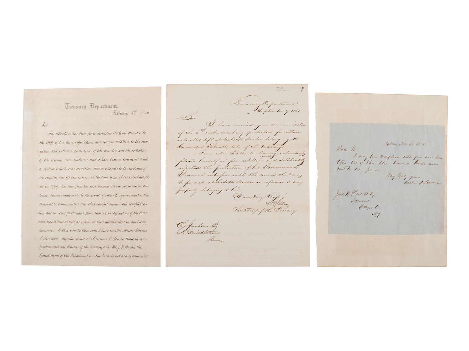 [LINCOLN, Abraham (1809-1865)]. Autographs of Lincoln friends and associates, including: