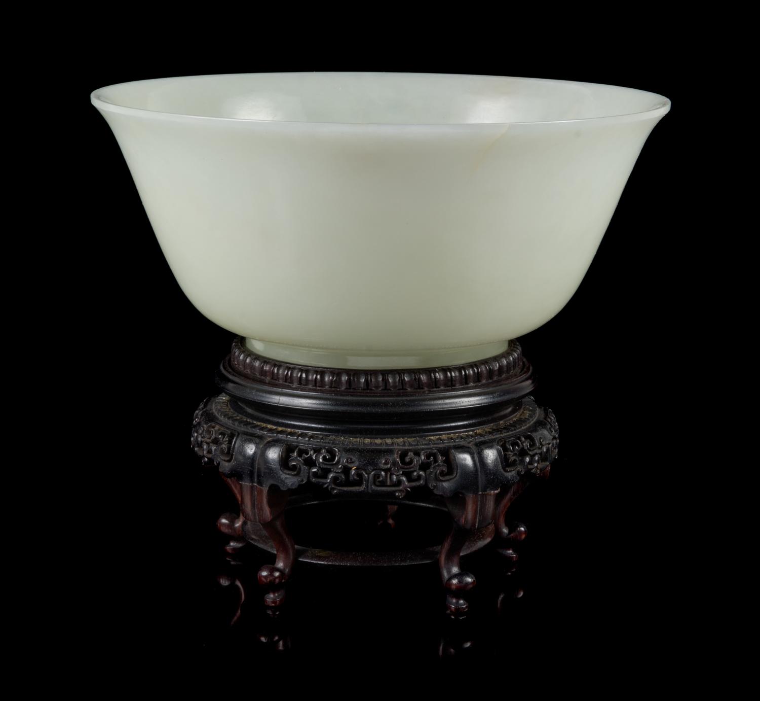 A Pale Celadon Jade Bowl Diameter 6 1/2 inches. — 18TH CENTURY