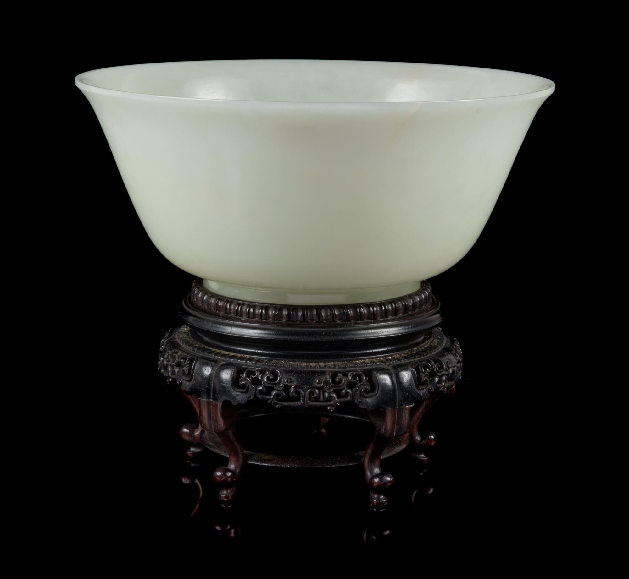 A Pale Celadon Jade Bowl Diameter 6 1/2 inches. — 18TH CENTURY