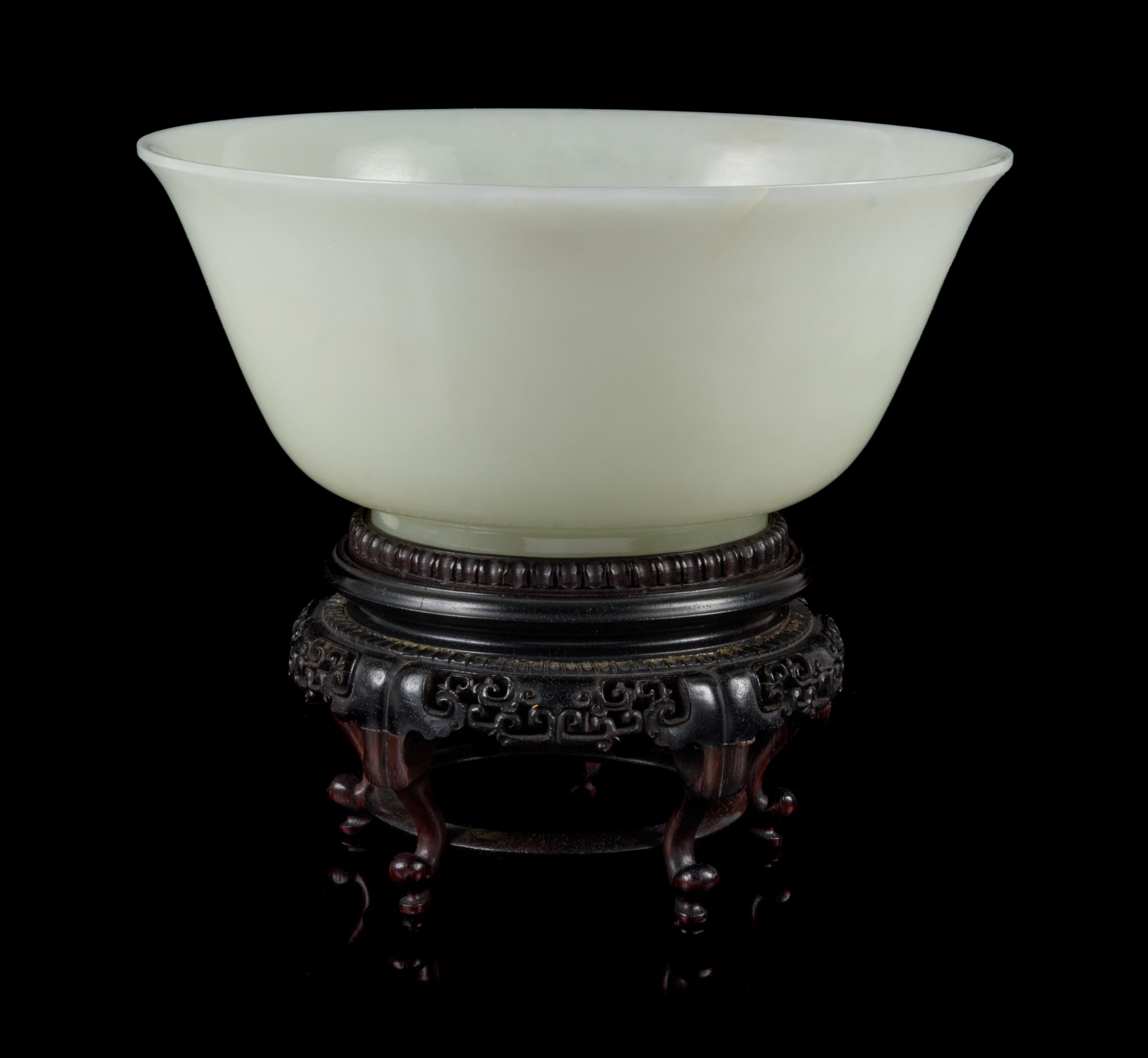 A Pale Celadon Jade Bowl Diameter 6 1/2 inches. — 18TH CENTURY