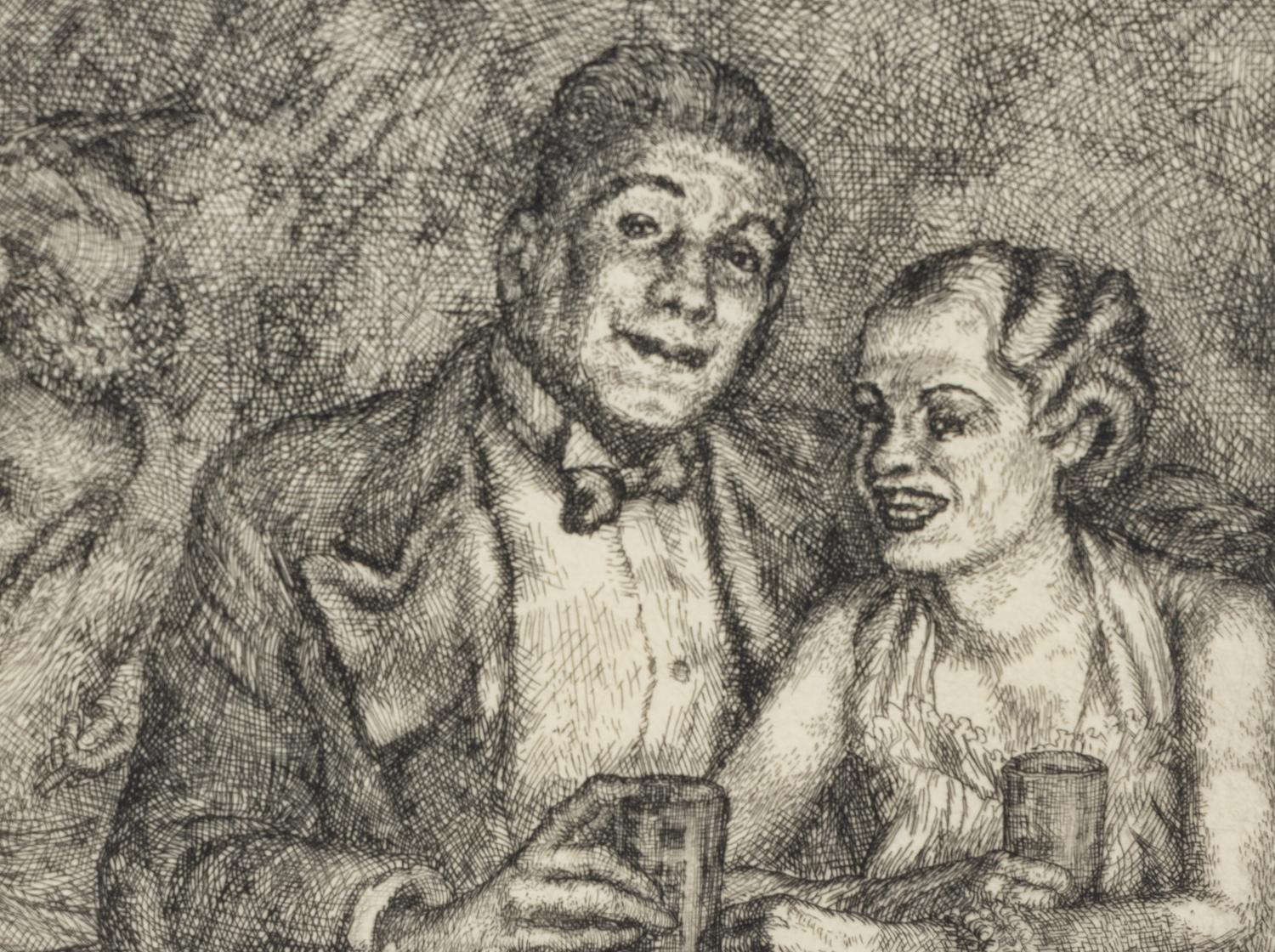 The Prizefighter and the Lady , c. 1936 (two examples: sketch and etching)