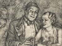 The Prizefighter and the Lady , c. 1936 (two examples: sketch and etching)