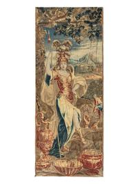 A Continental Wool Tapestry Depicting Pallas Athena