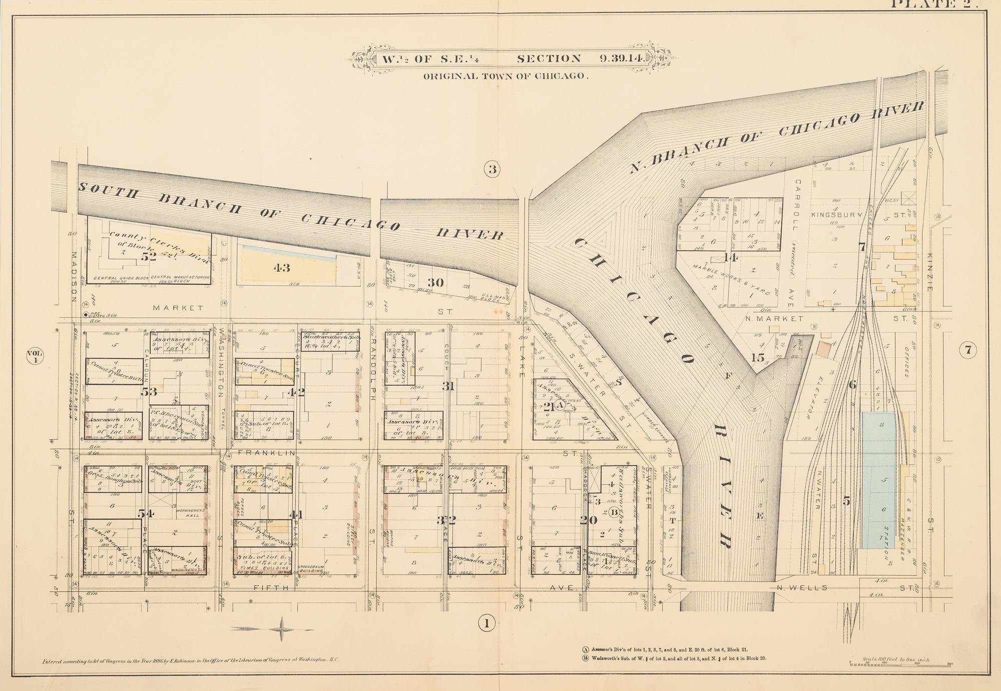 A Group of 13 maps of Chicago and Illinois, comprising: