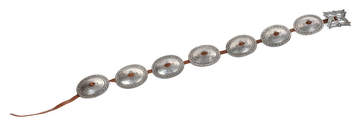 Navajo First Phase Silver Concho Belt Length overall 46 inches