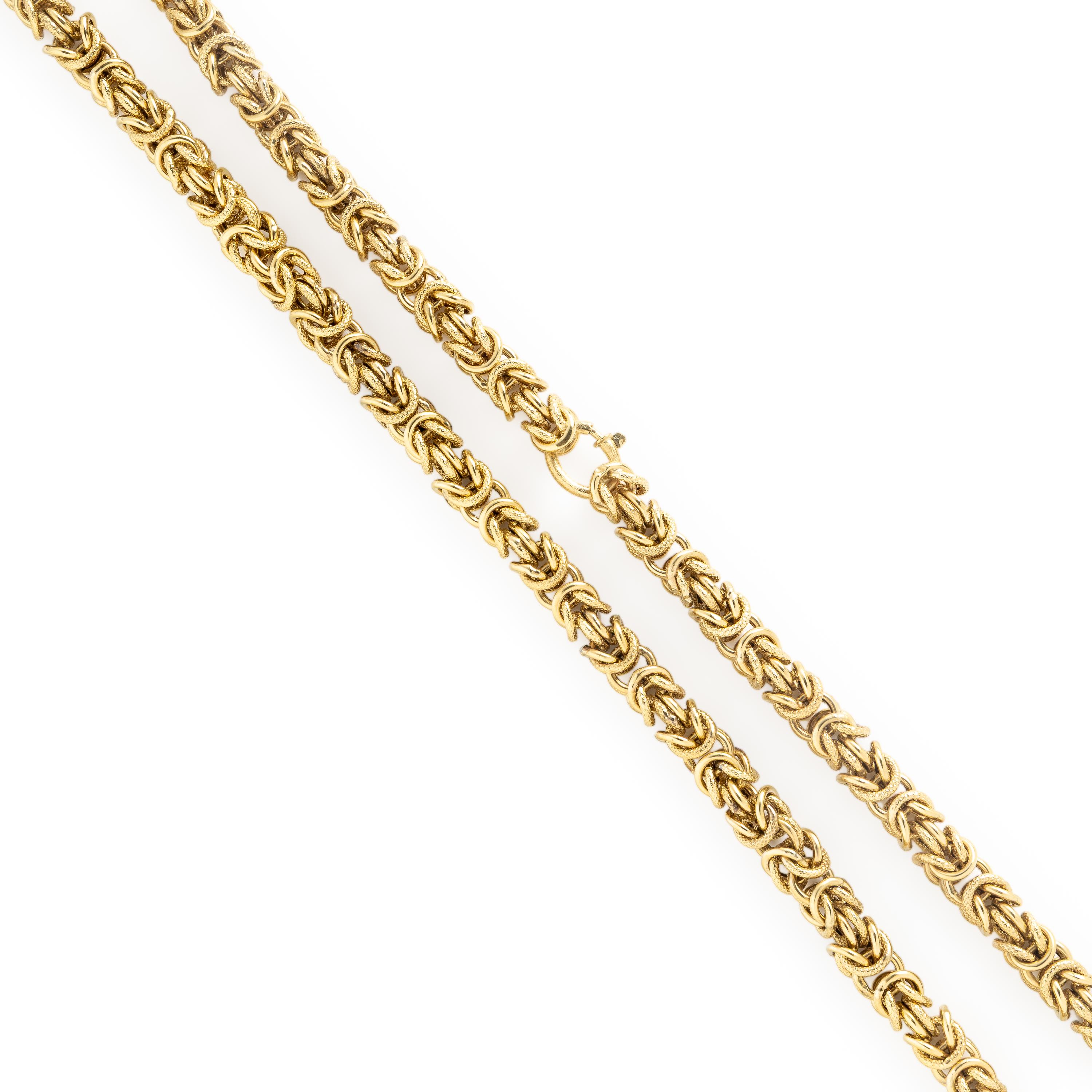 Yellow Gold Byzantine Chain Necklace
