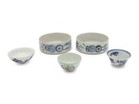 Five Chinese Porcelain Cups and Bowls