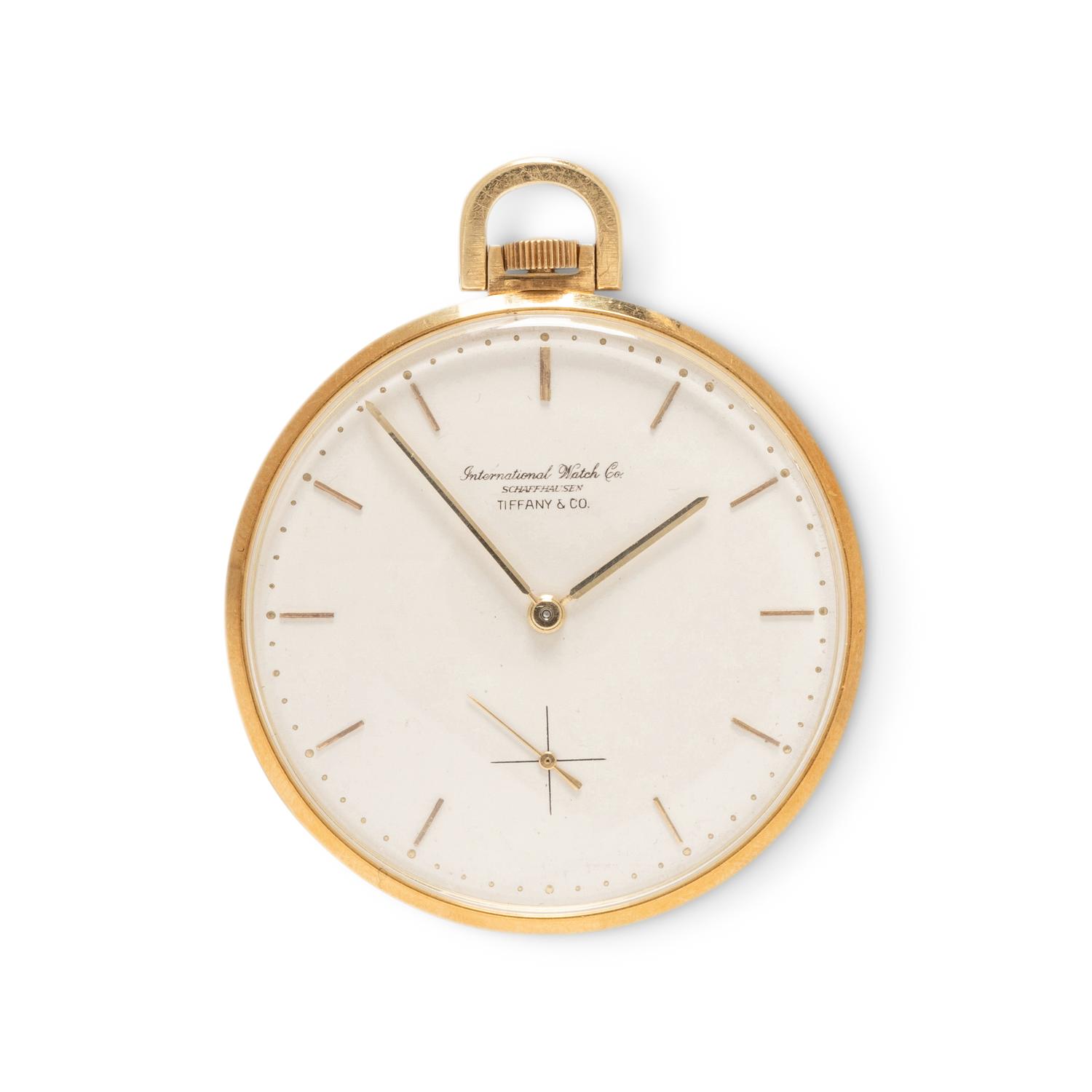 IWC FOR TIFFANY & CO., 18K YELLOW GOLD OPEN FACE POCKET WATCH