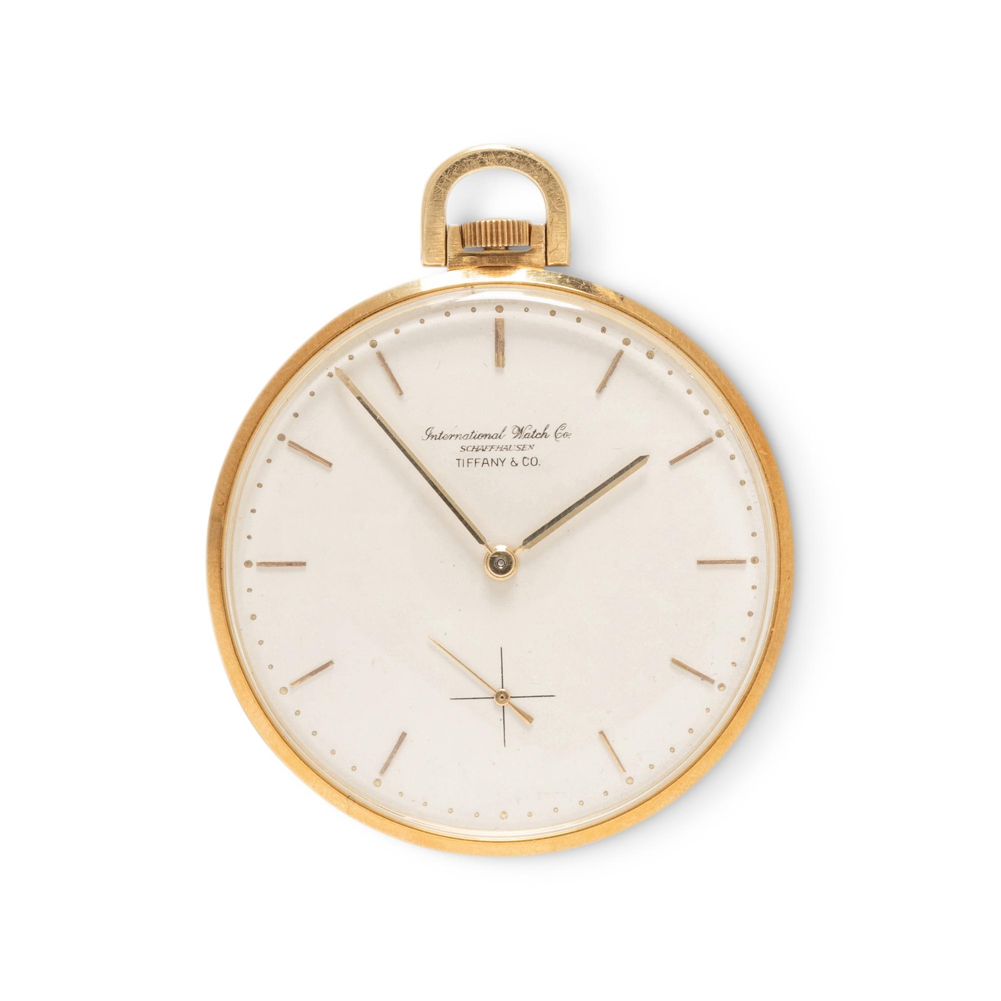 IWC FOR TIFFANY & CO., 18K YELLOW GOLD OPEN FACE POCKET WATCH