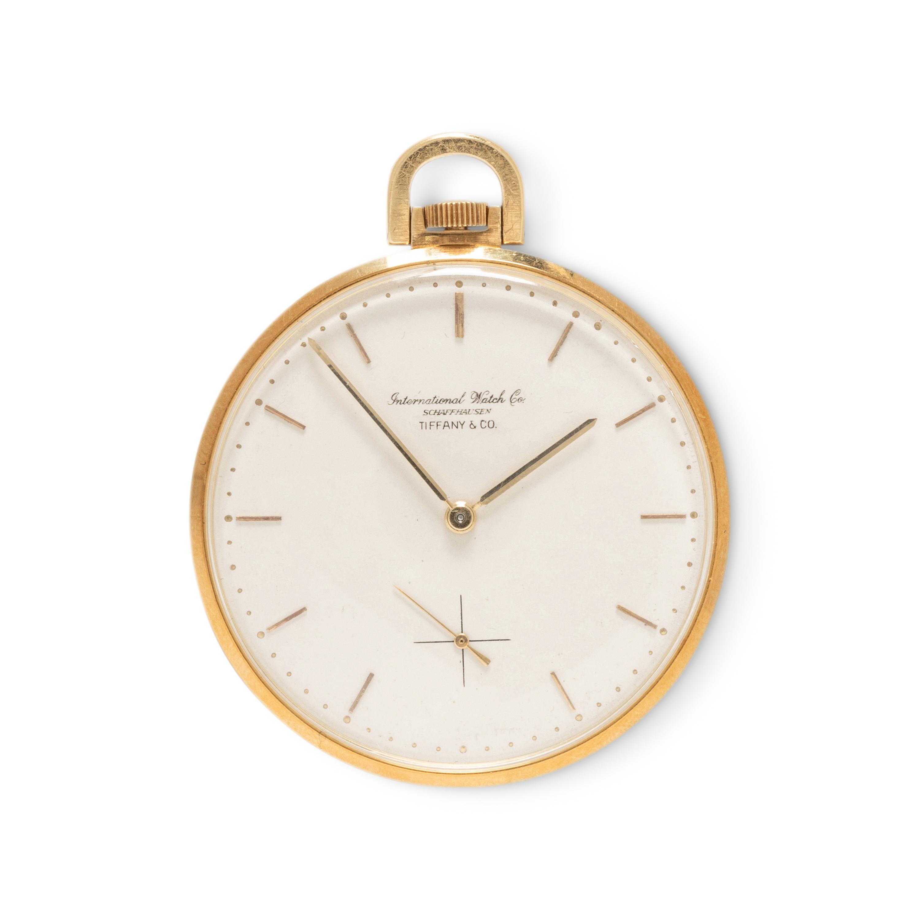 IWC FOR TIFFANY & CO., 18K YELLOW GOLD OPEN FACE POCKET WATCH