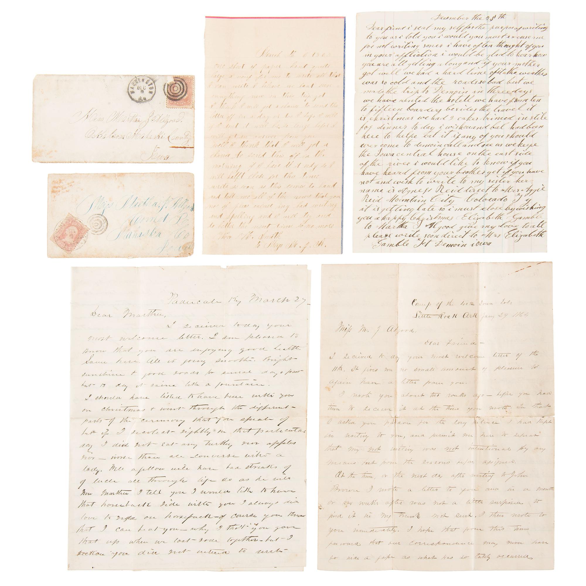 Civil War Correspondence Between Arkansas and Iowa Soldiers and a Female Friend from Home