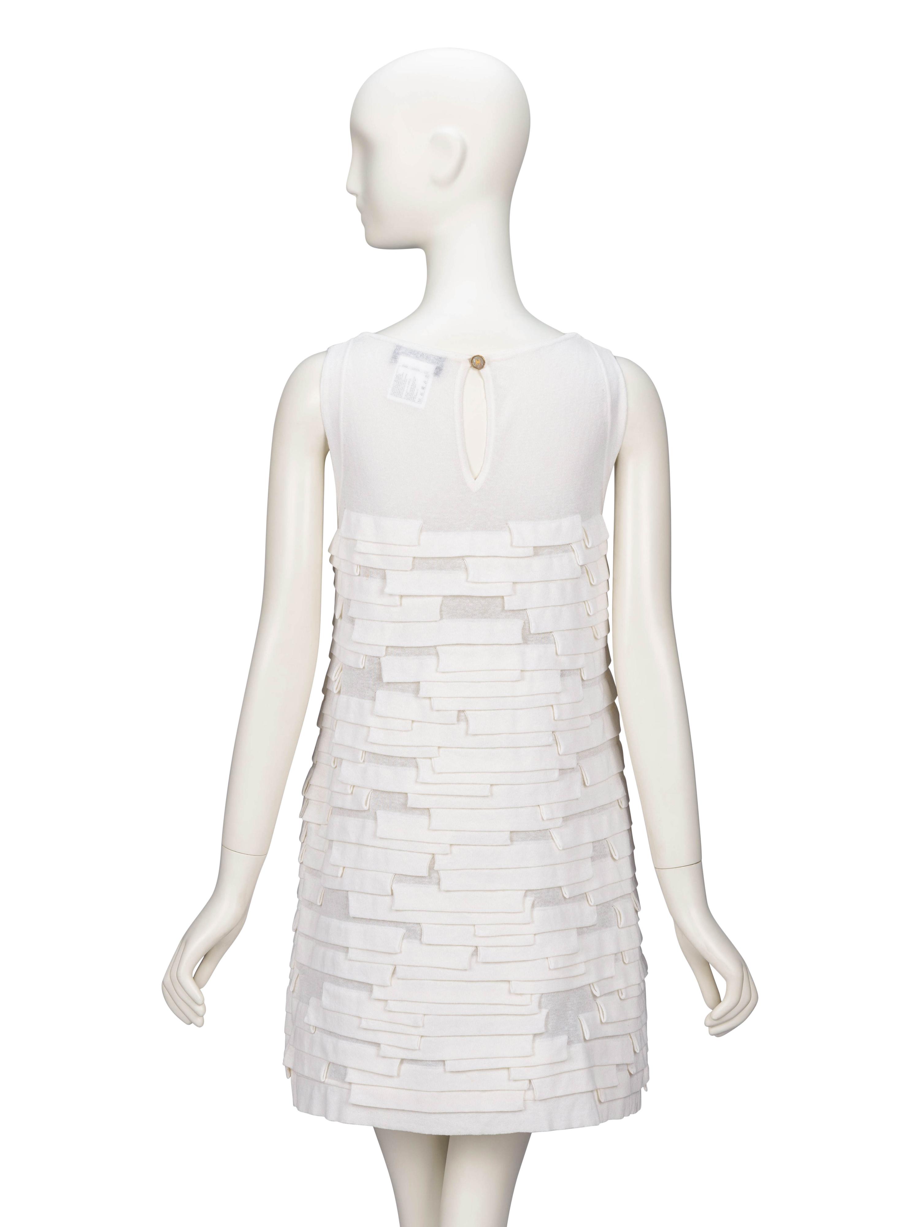 Chanel, Textured Ecru Knit Shift Dress