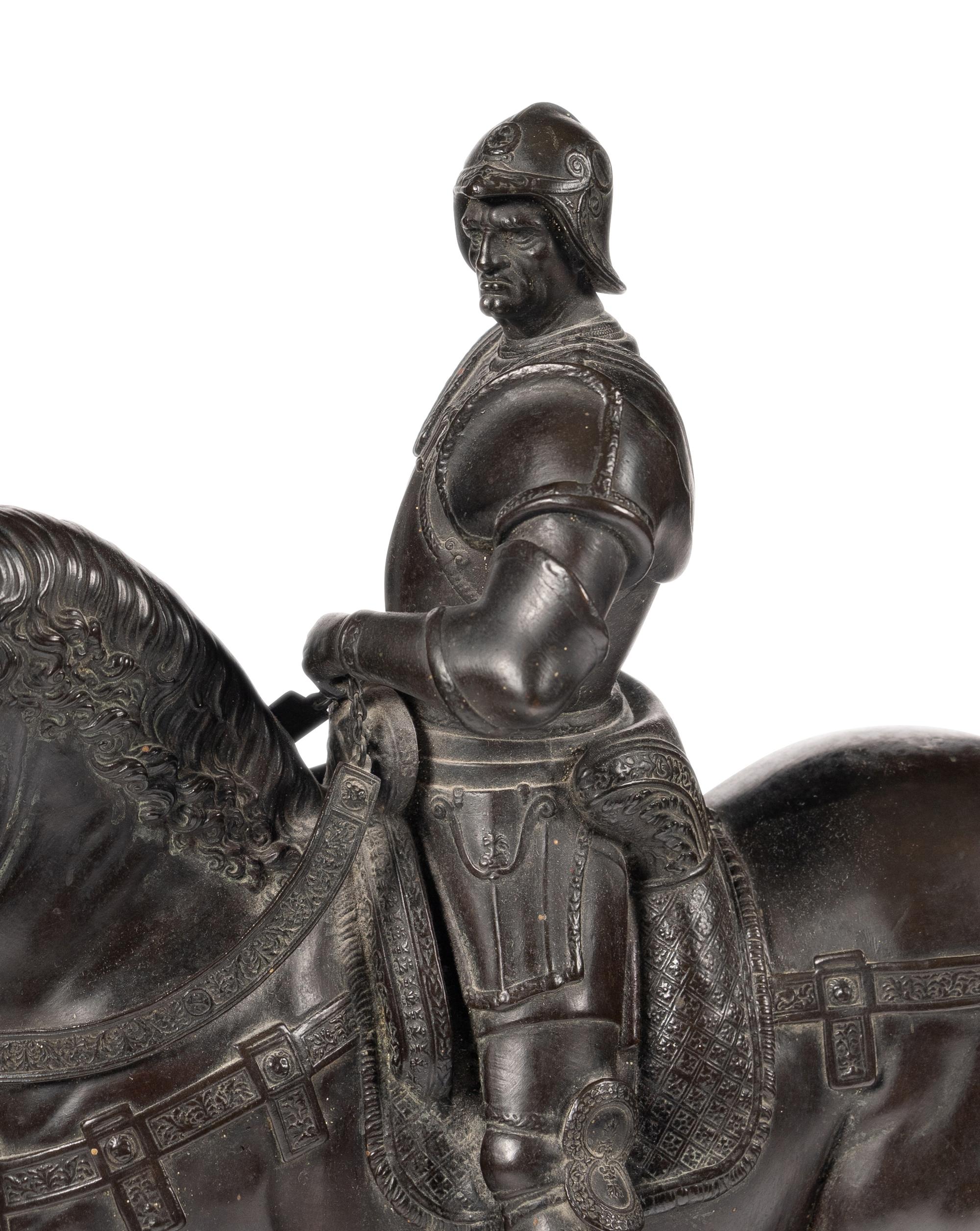 A Continental Bronze Model of the Equestrian Statue of Bartolomeo Colleoni
