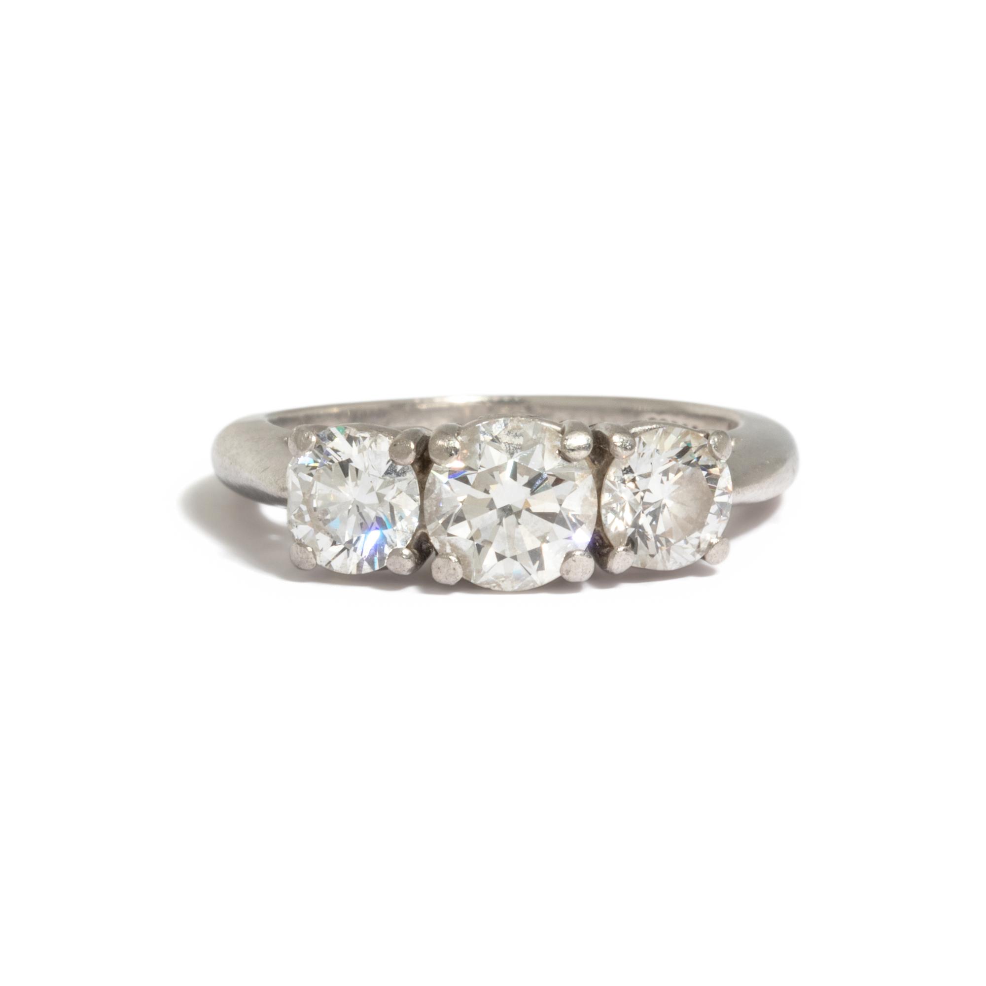 TIFFANY & CO., THREE STONE DIAMOND RING