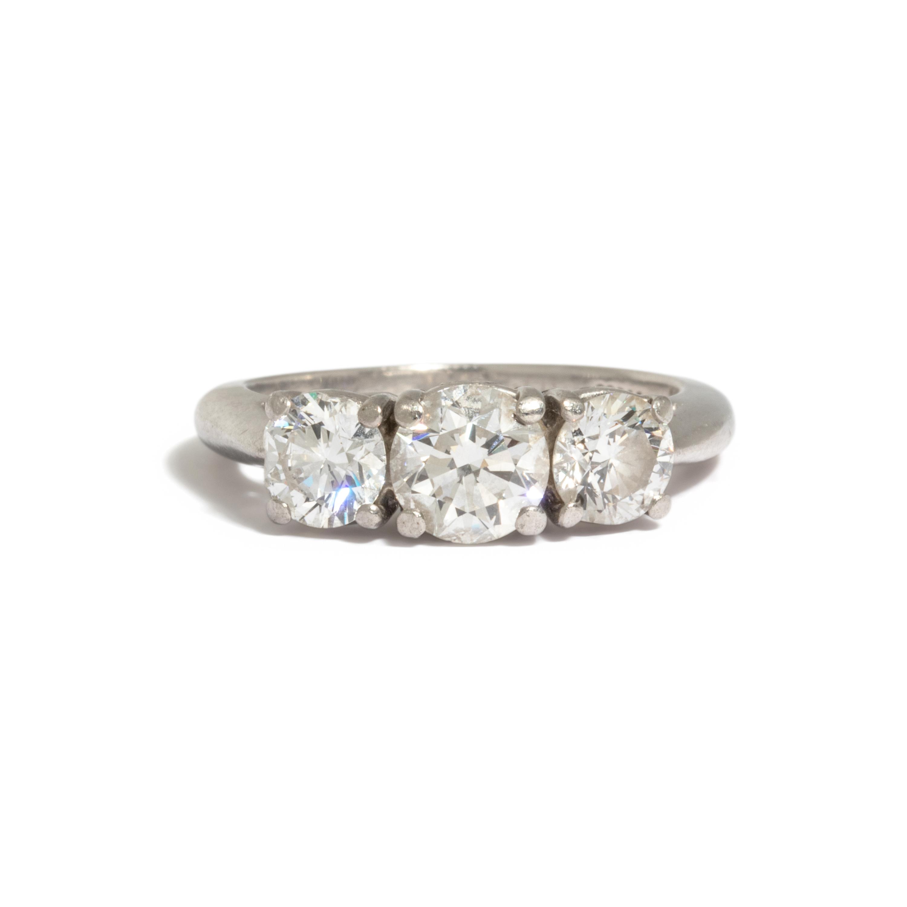 TIFFANY & CO., THREE STONE DIAMOND RING