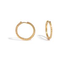 ROBERTO COIN, YELLOW GOLD 'PERFECT DIAMOND HOOP' EARRINGS