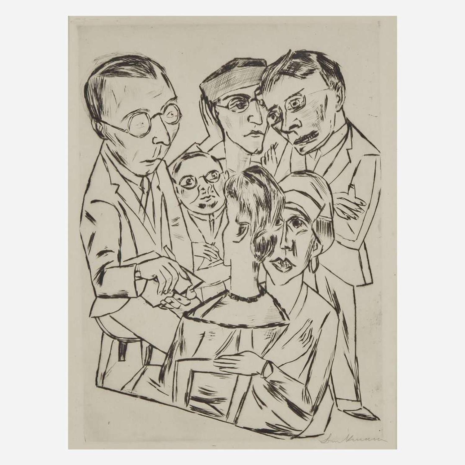 Max Beckmann (German, 1884-1950) The Draftsman in Society (Der Zeichner in Gesellschaft)