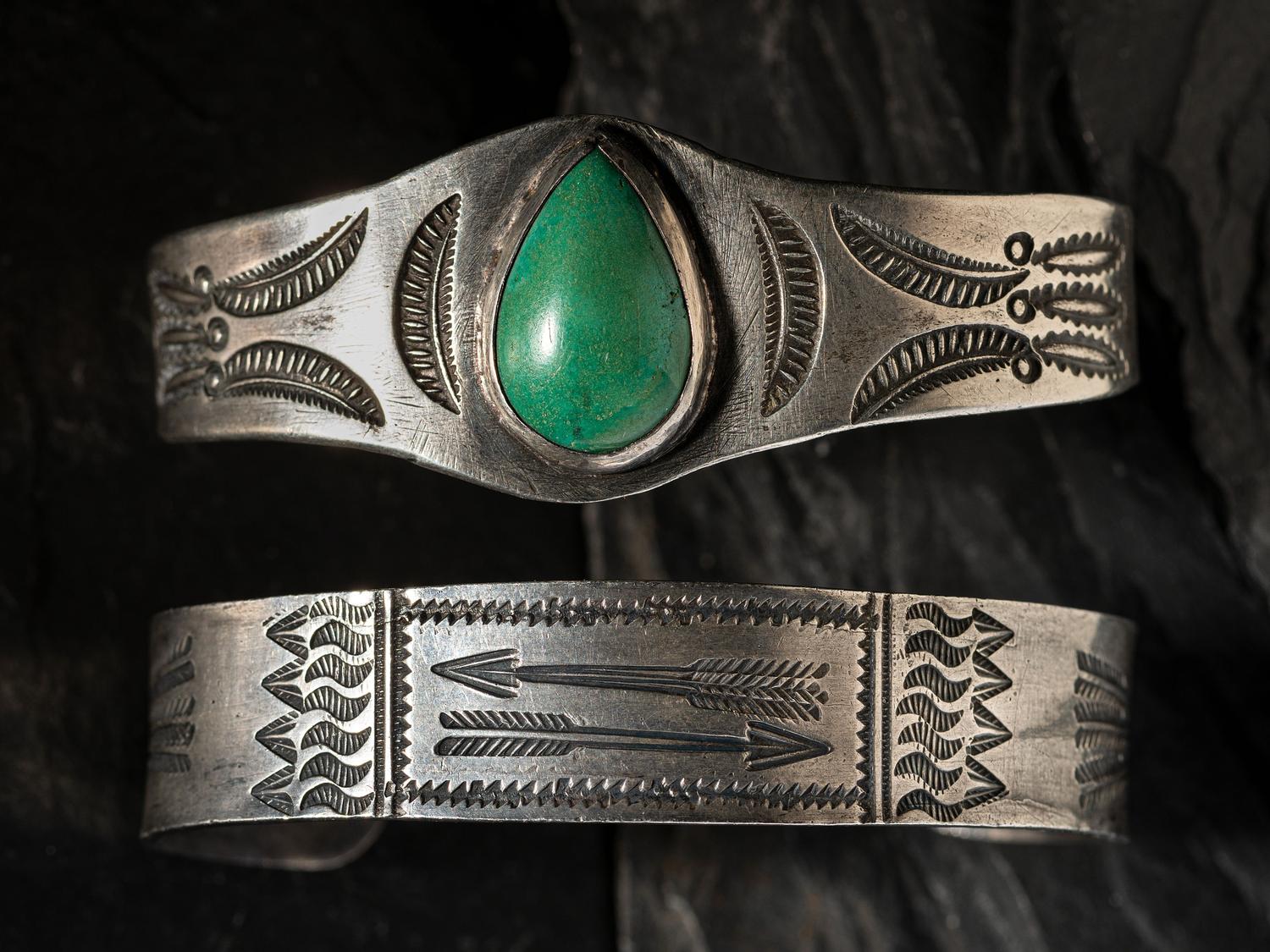 Navajo Ingot Silver Cuff Bracelets
