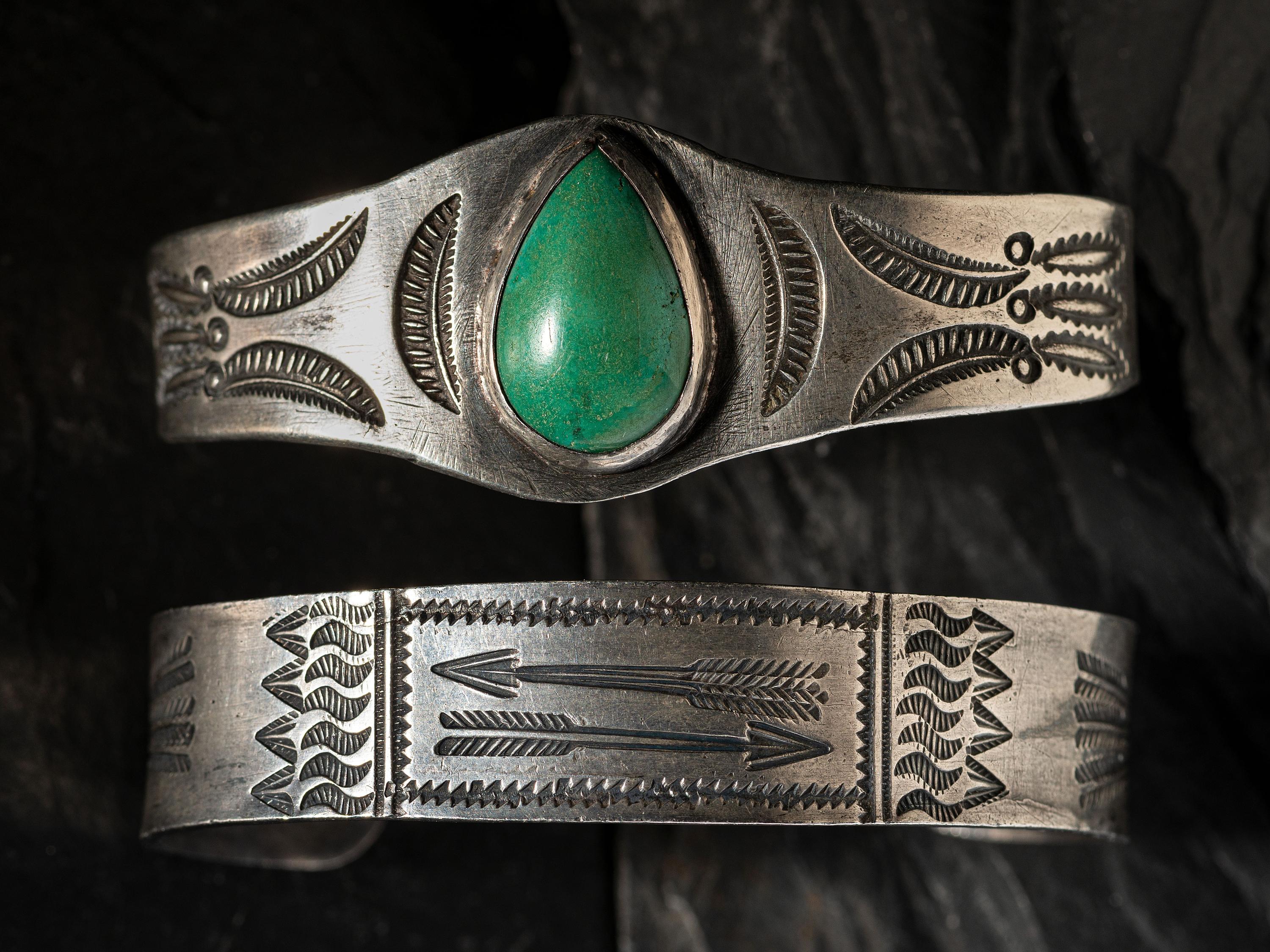 Navajo Ingot Silver Cuff Bracelets