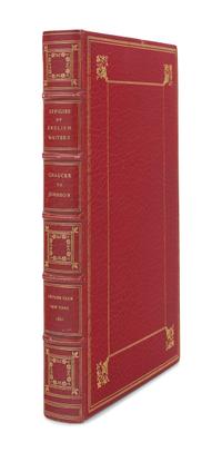 [CLUB BINDERY] -- [GROLIER CLUB]. Effigies of the Most Famous English Writers from Chaucer to Johnson. New York: The De Vinne Press for the Grolier Club, 1891.