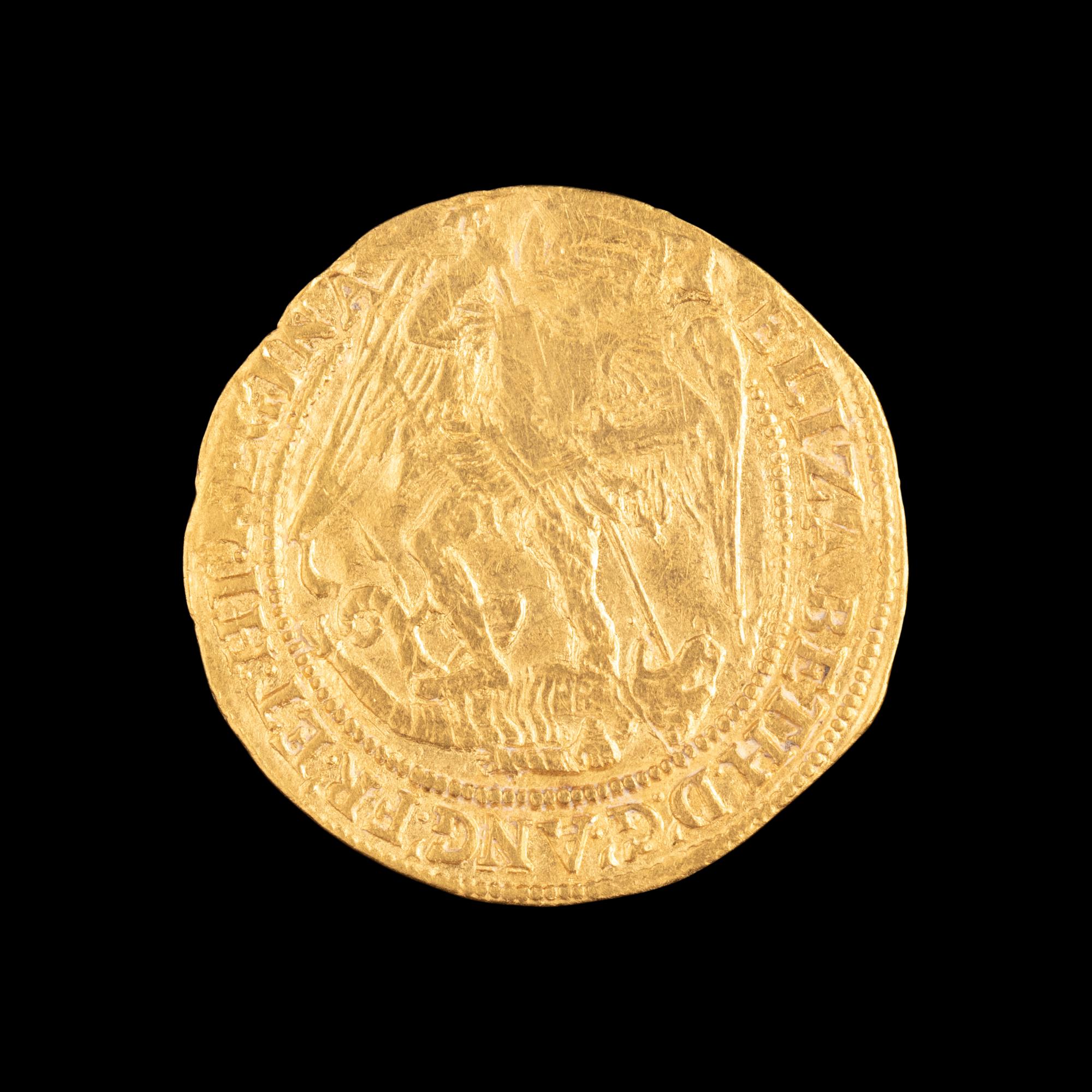 [GREAT BRITAIN] Elizabeth I Gold Angel ND; Sixth Issue (1582-1583)