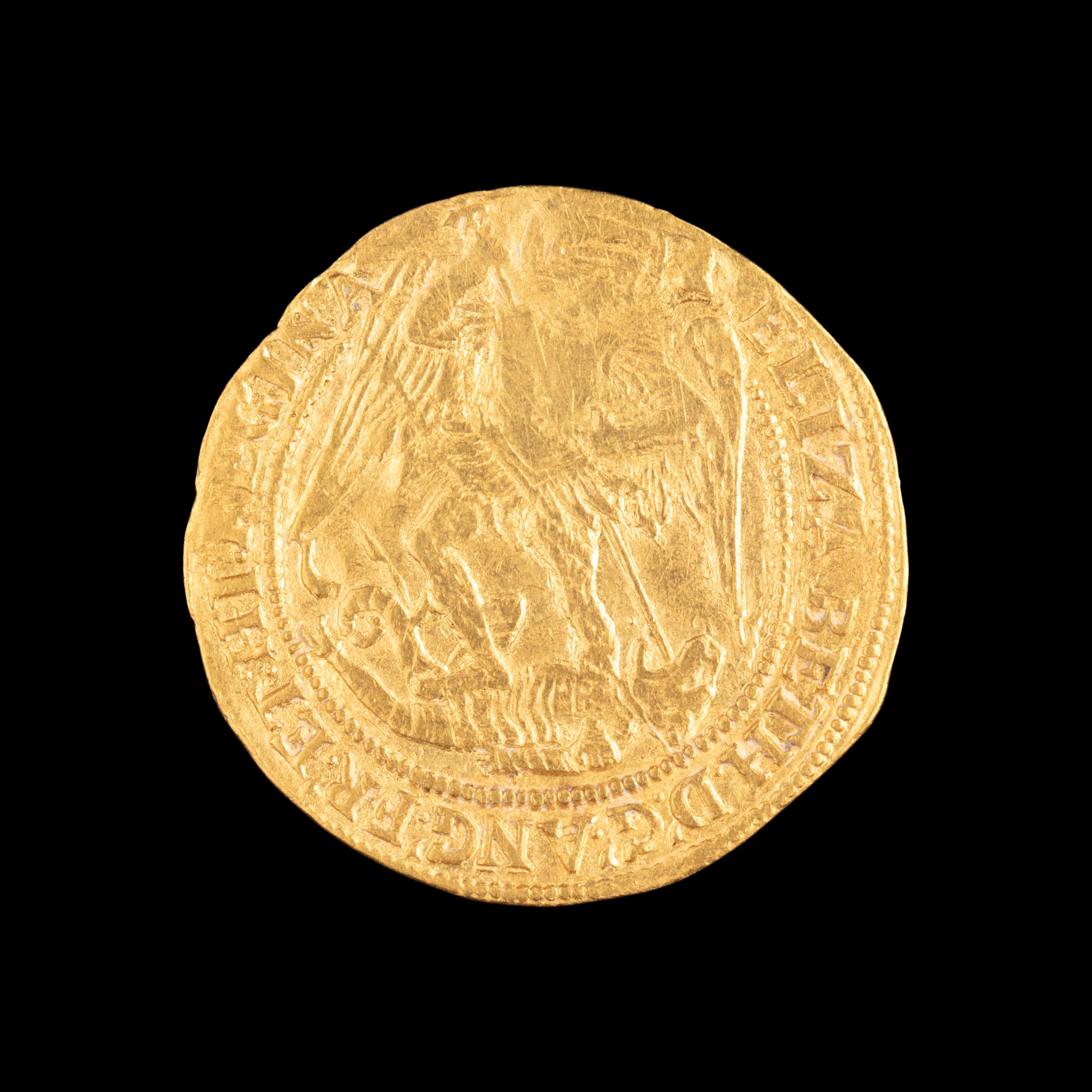[GREAT BRITAIN] Elizabeth I Gold Angel ND; Sixth Issue (1582-1583)