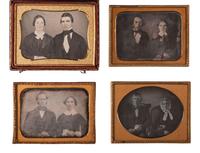 [EARLY PHOTOGRAPHY]. 16 quarter plate land-scape oriented daguerreotype portraits of couples.