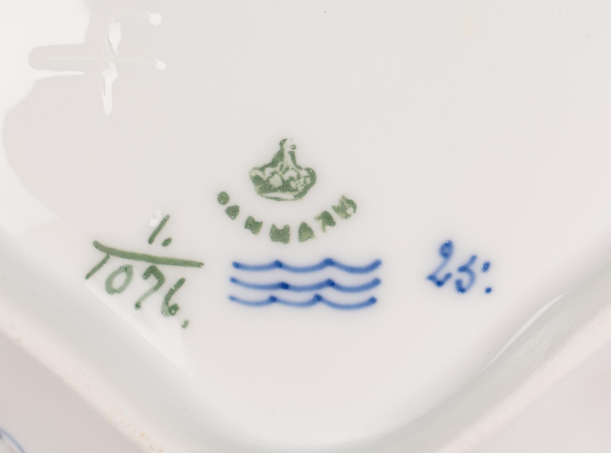 An Assembled Royal Copenhagen Blue Fluted Full Lace Porcelain Partial Dessert Service