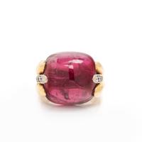 BICOLOR GOLD, TOURMALINE AND DIAMOND RING