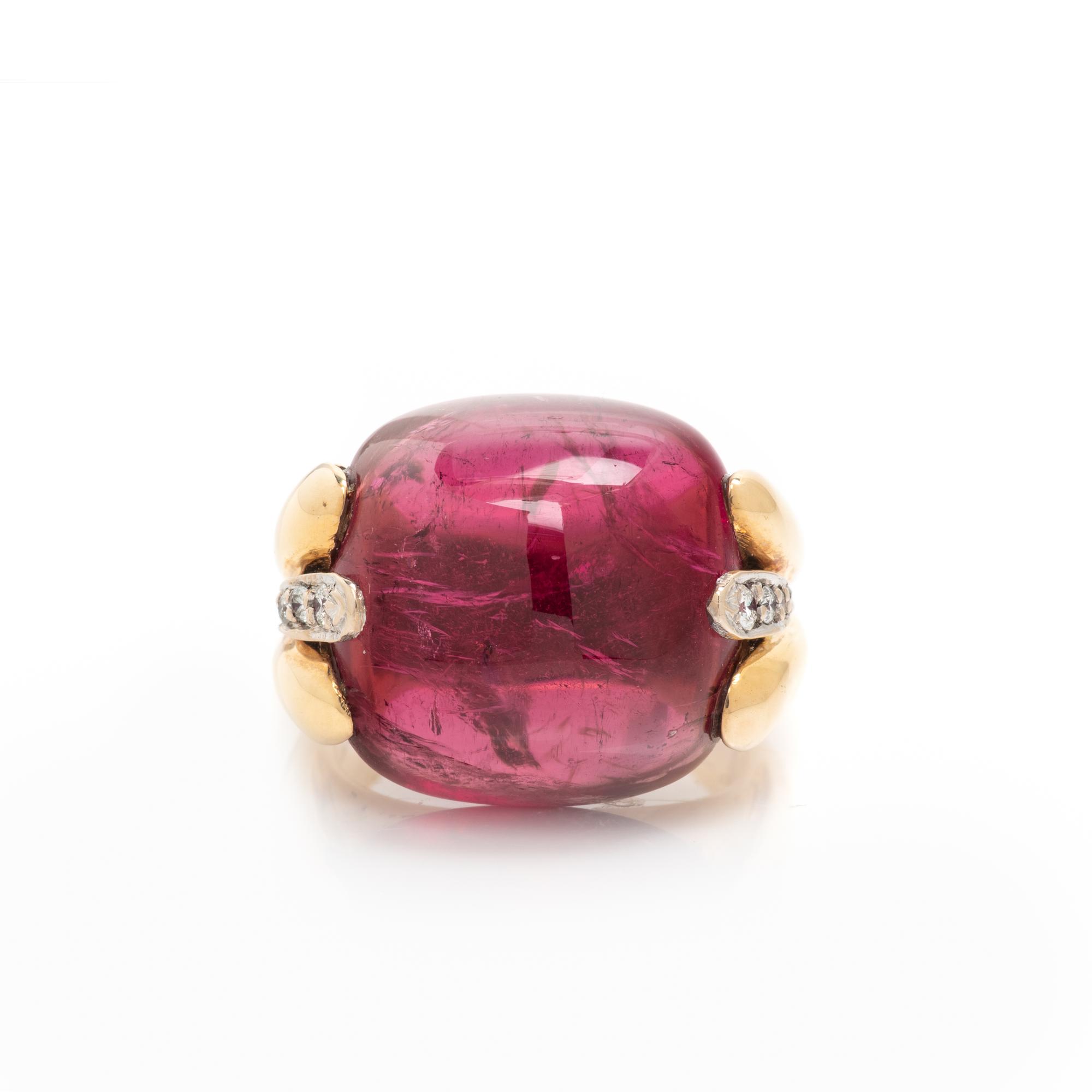 BICOLOR GOLD, TOURMALINE AND DIAMOND RING