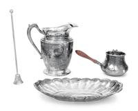 Three Silver-Plate Articles and a Silver Bread Tray