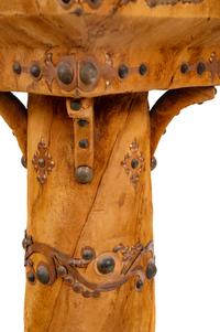 A Nailhead Decorated Leather Clad Pedestal
