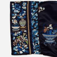 A Chinese embroidered silk lady's robe 刺绣女装长袍氅衣 Qing Dynasty with later tailoring ? ???????